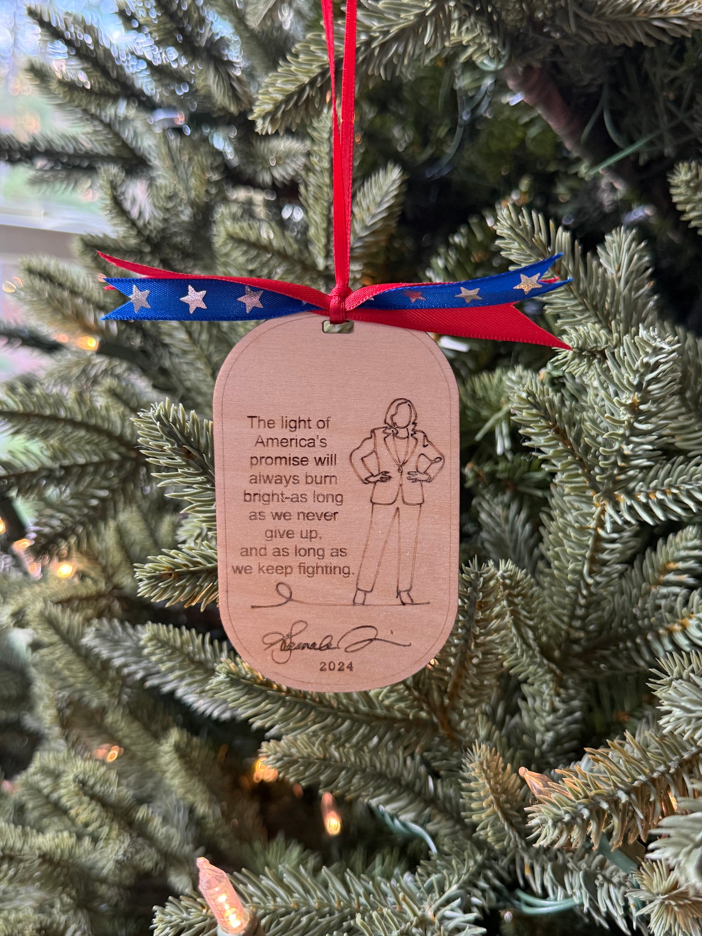 Kamala Harris Christmas Ornament