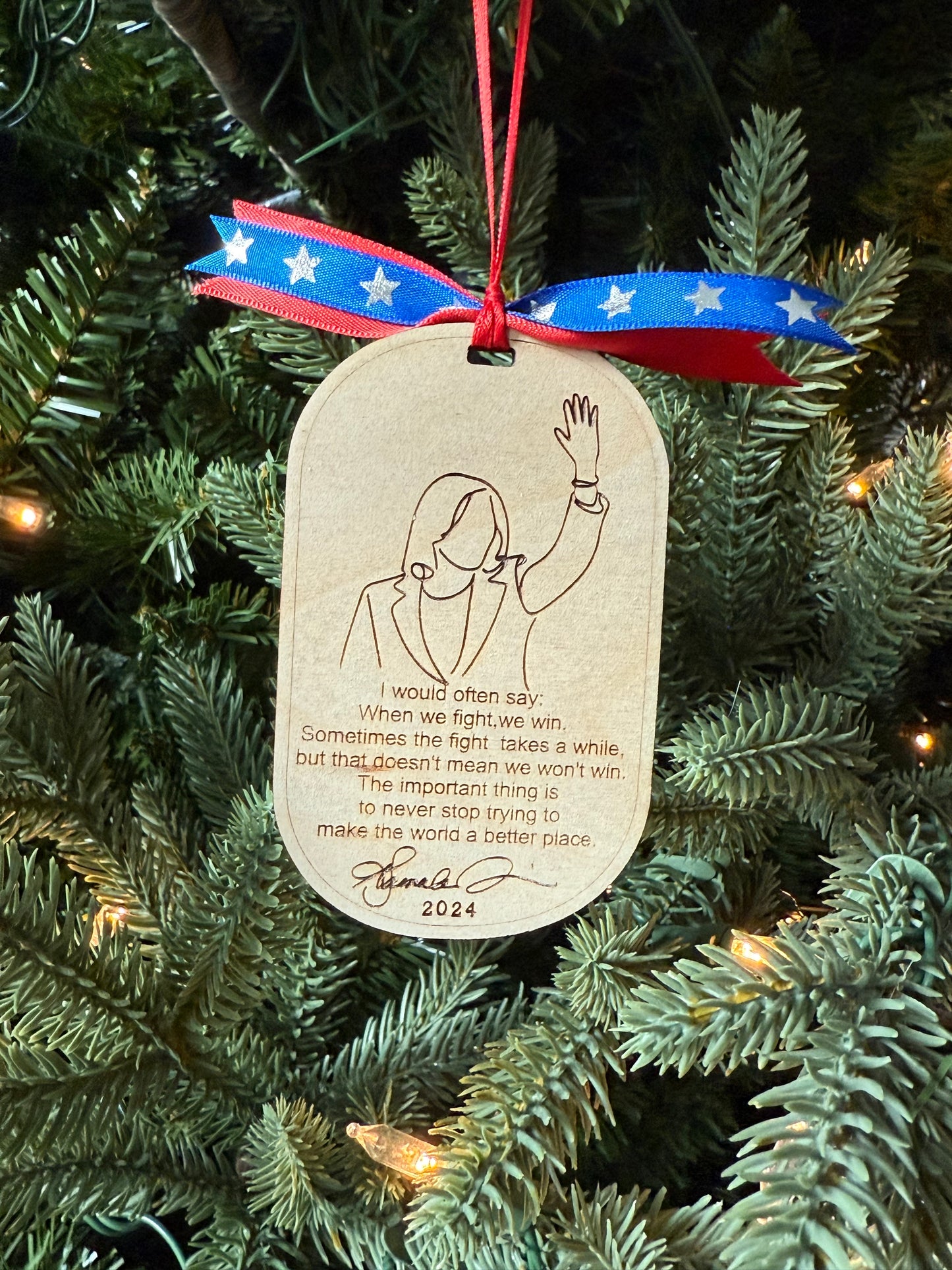 Kamala Harris Christmas Ornament