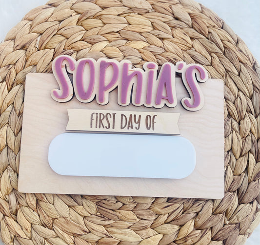 First day of School photo prop sign