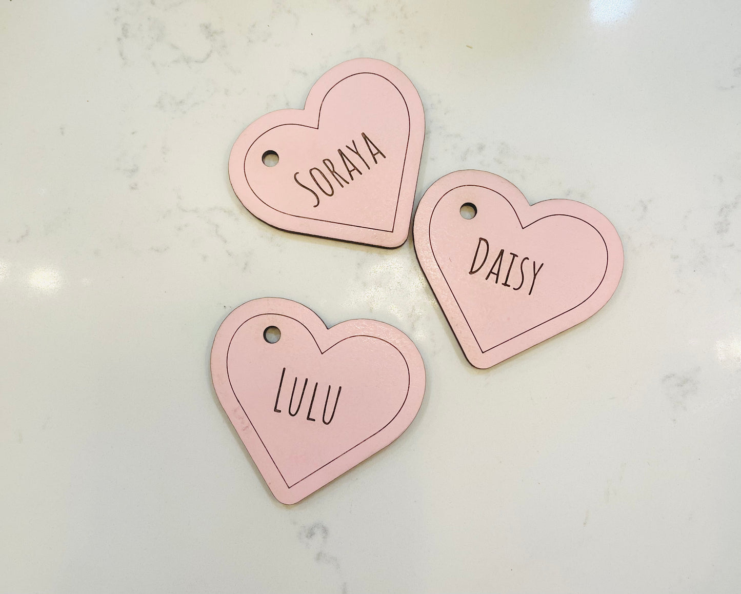 Valentines heart tags
