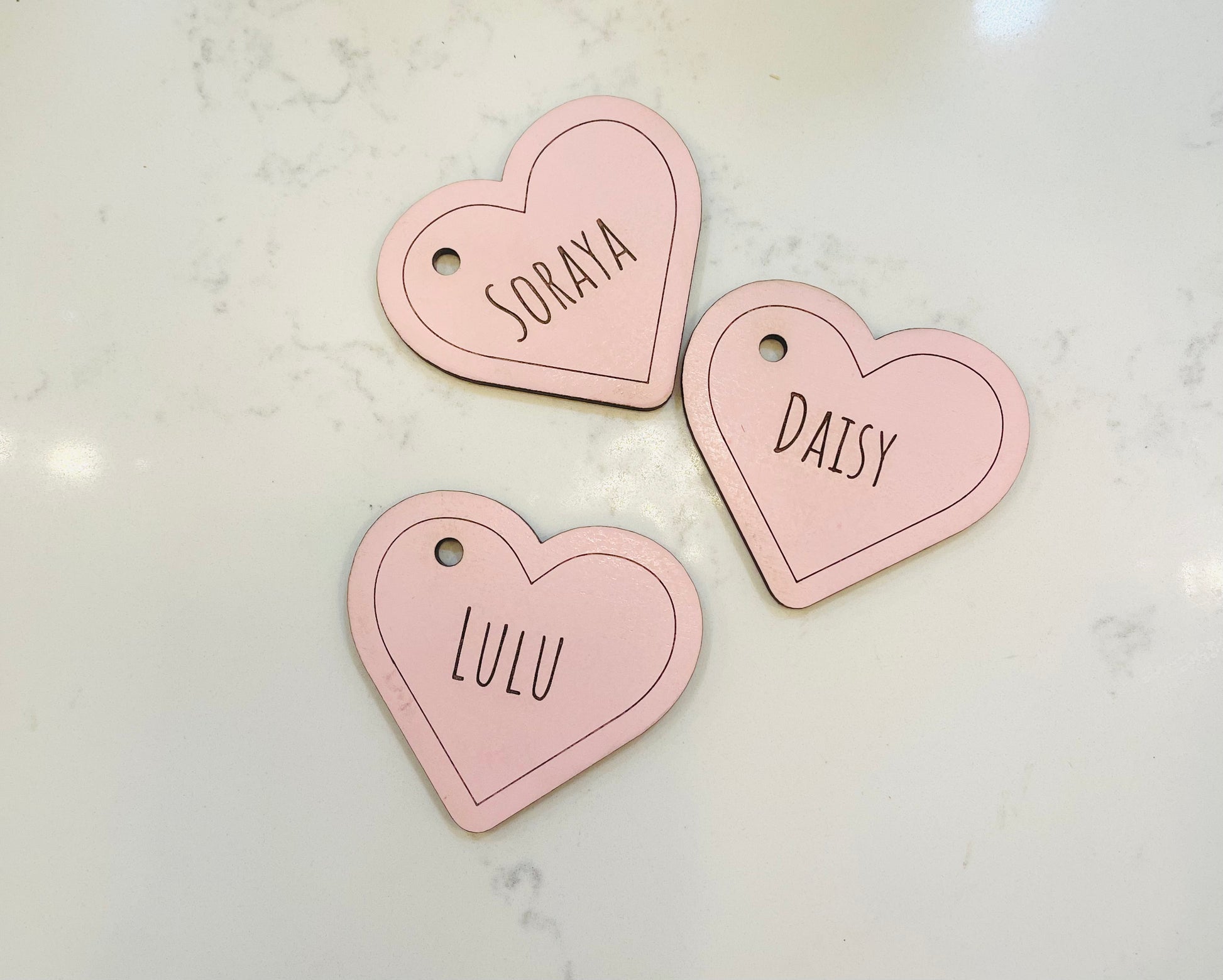 Valentines heart tags